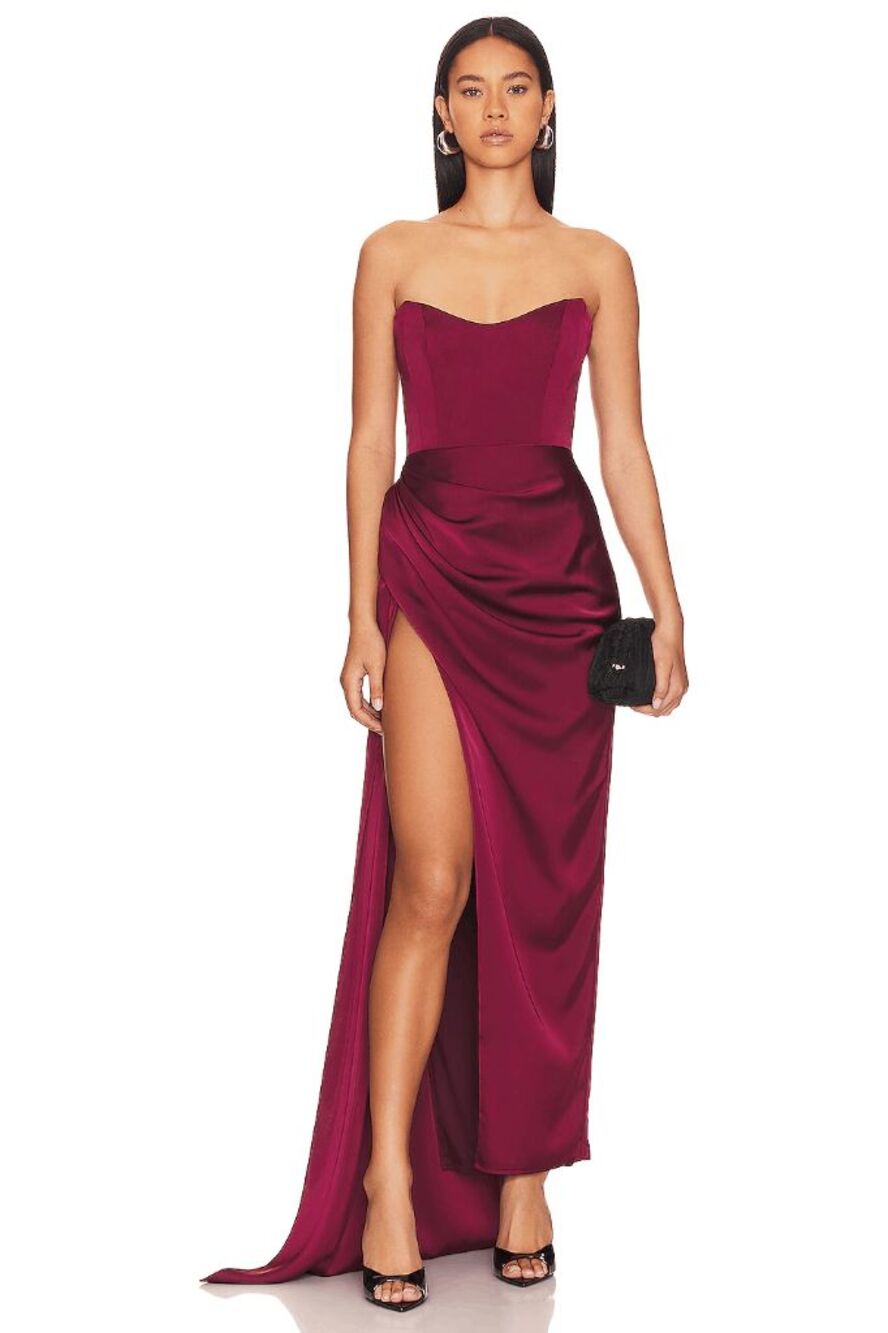 Katie May Bita Gown in Bordeaux Size Small $375